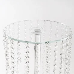 Spiral Crystal Centrepiece Stand Round Clear (62cmH)
