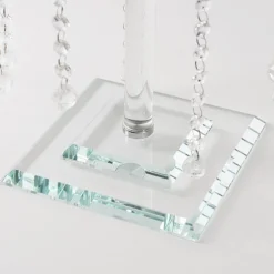 Spiral Crystal Centrepiece Stand Round Clear (62cmH)