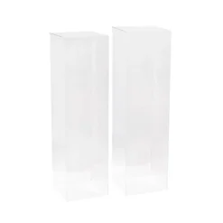 Square Acrylic Plinth Set 2 Clear (29x80cmH)