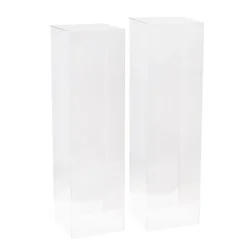 Square Deluxe Acrylic Plinth Set 2 Clear (29x100cmH)
