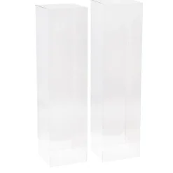 Square Deluxe Acrylic Plinth Set 2 Clear (29x120cmH)