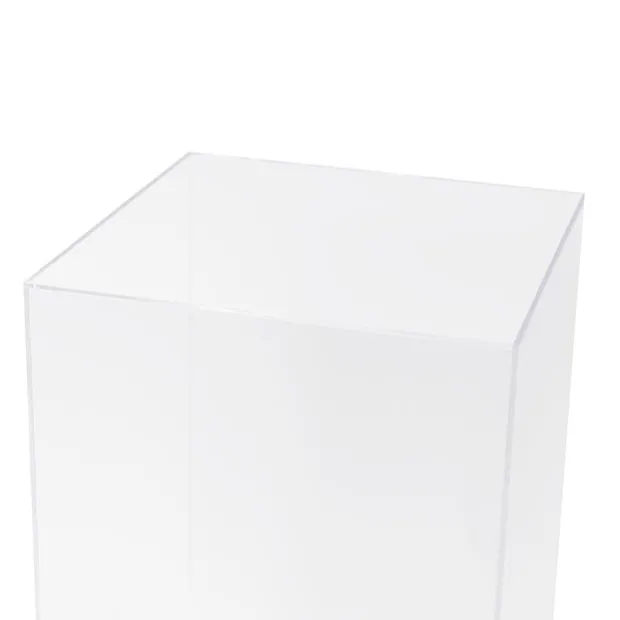 Square Deluxe Acrylic Plinth Set 2 Clear (29x120cmH)