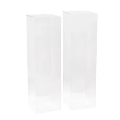 Square Deluxe Acrylic Plinth Set 2 Clear (30x90cmH)
