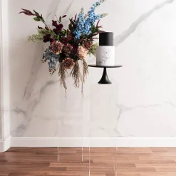 Square Deluxe Acrylic Plinth Set 2 Clear (30x90cmH)