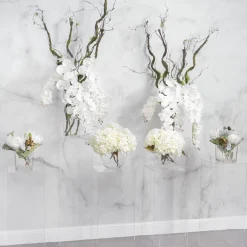 Square Deluxe Acrylic Plinth Set 2 Clear (30x90cmH)