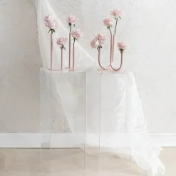 Square Deluxe Acrylic Plinth Set 2 Clear (30x90cmH)