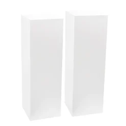 Square Perspex Acrylic Plinth Set 2 White (30x90cmH)