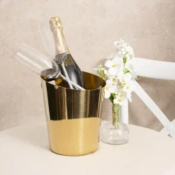 Stainless Steel Ice Bucket w Handle 5L Gold(18x13.5x21.5cmH)