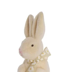 Standing Bunny Rabbit w Sunflower Bow Cream (26.5cmH)