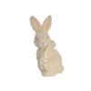 Standing Bunny Rabbit w Turning Head & Bow Cream (25.5cmH)