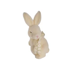 Standing Bunny Rabbit w Turning Head & Bow Cream (25.5cmH)