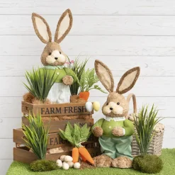 Standing Female Bunny w Butterfly Green (62cmH)