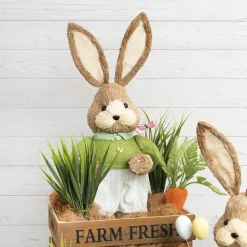 Standing Female Bunny w Butterfly Green (62cmH)