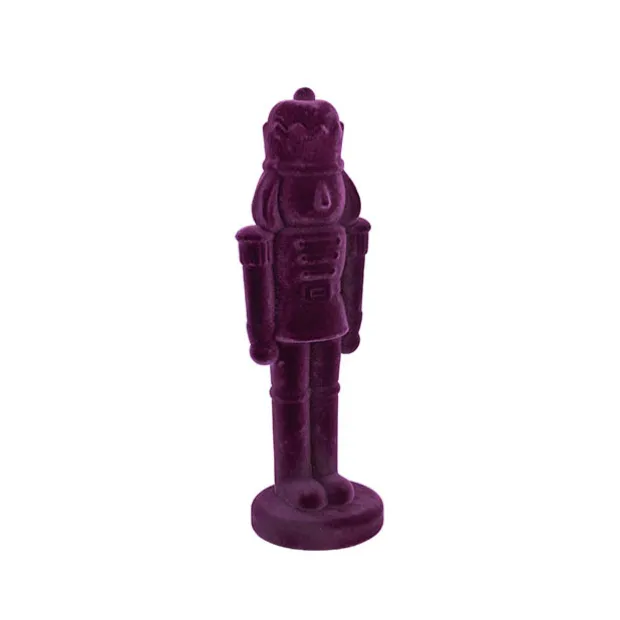 Standing Flocked Nutcracker King Plum (52cmH)