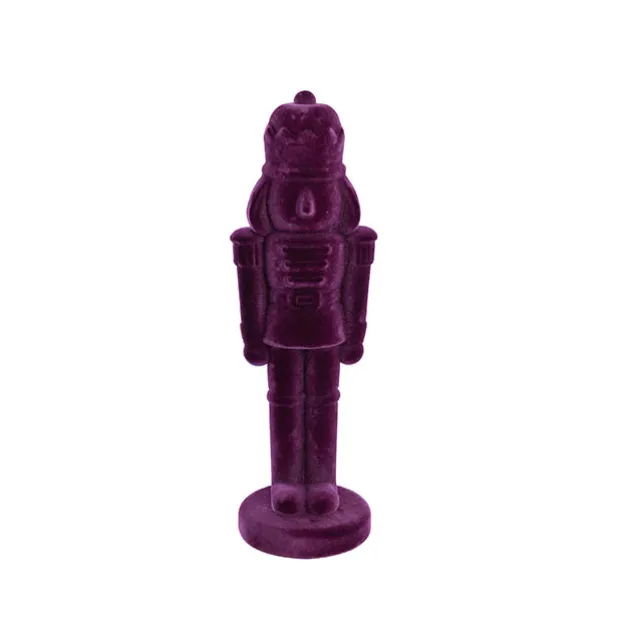 Standing Flocked Nutcracker King Plum (52cmH)