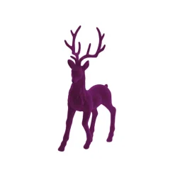 Standing Flocked Reindeer Plum (37cmH)