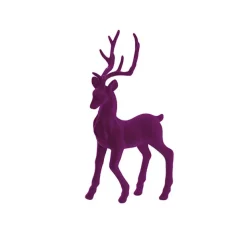 Standing Flocked Reindeer Plum (37cmH)