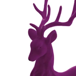 Standing Flocked Reindeer Plum (37cmH)