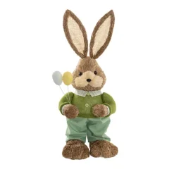 Standing Male Bunny Holding Egg Pick Green (62cmH)