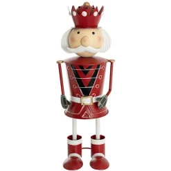 Standing Metal Nutcracker Red (21.5x20x59cmH)