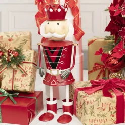 Standing Metal Nutcracker Red (21.5x20x59cmH)