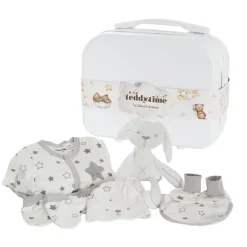 Star Print 100% Cotton Baby Gift Case Set 8 Grey