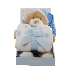 Starbright Teddy Bear Gift Pack Bear and Blanket Blue