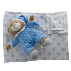 Starbright Teddy Bear Gift Pack Bear and Blanket Blue