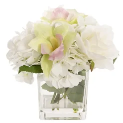 Stella Flower Arrangement w Resin Water White (20x25cmH)