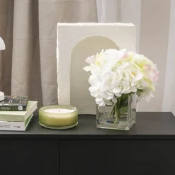 Stella Flower Arrangement w Resin Water White (20x25cmH)