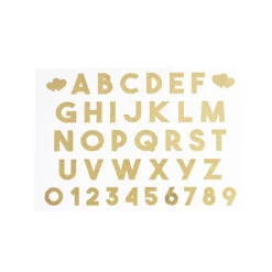 Sticker Alphabet & Numbers Pack 10 Gold (20x28cmL)