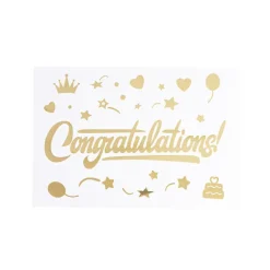 Sticker Congratulations Pack 10 Gold (20x28cmL)