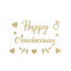 Sticker Happy Anniversary Hearts Pack 10 Gold (20x28cmL)