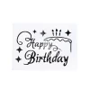 Sticker Happy Birthday Cake Pack 10 Black (20x28cmL)