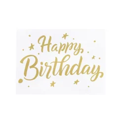 Sticker Happy Birthday Pack 10 Gold (20x28cmL)