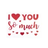 Sticker I Love You So Much Pack 10 Red (20x28cmL)