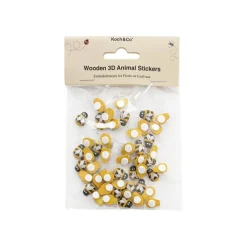 Sticker Wooden Bees Yellow & Black Pack 50 (12mmx9mm)