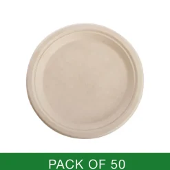 Sugarcane Dinner Plate Natural (23cm) Pack 50