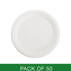 Sugarcane Dinner Plate White (23cm) Pack 50