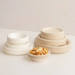 Sugarcane Lunch Plate Natural (18cm) Pack 50