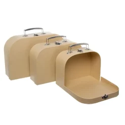 Suitcase Gift Box Brown Kraft (30x20x9cmH) Set 3