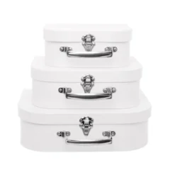 Suitcase Gift Box White (30x20x9cmH) Set 3
