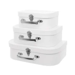 Suitcase Gift Box White (30x20x9cmH) Set 3