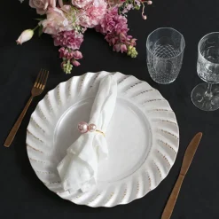 Swirl Edge Charger Plate Pack 4 Washed Pearl Pink (33cmD)