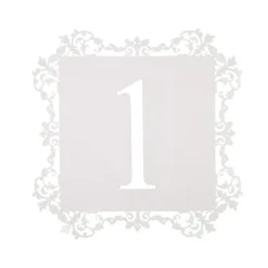 Table Numbers 1 to 50 Bordered White (10x10cmH)