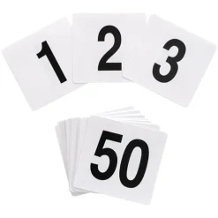 Table Numbers 1 to 50 White (95x100mmH)