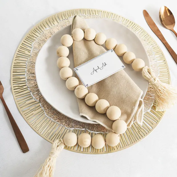 Table Placemat Round Set 2 Round Gold (38cmD)