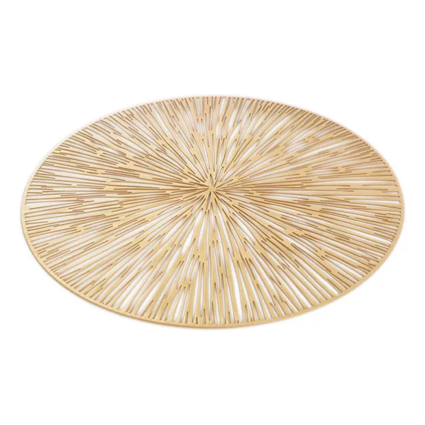Table Placemat Round Set 2 Round Gold (38cmD)