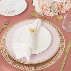 Table Placemat Round Set 2 Round Rose Gold (38cmD)