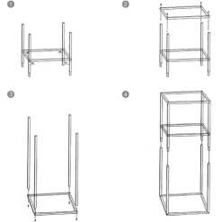 Tall Metal Flower Stand Black (33x200cmH)